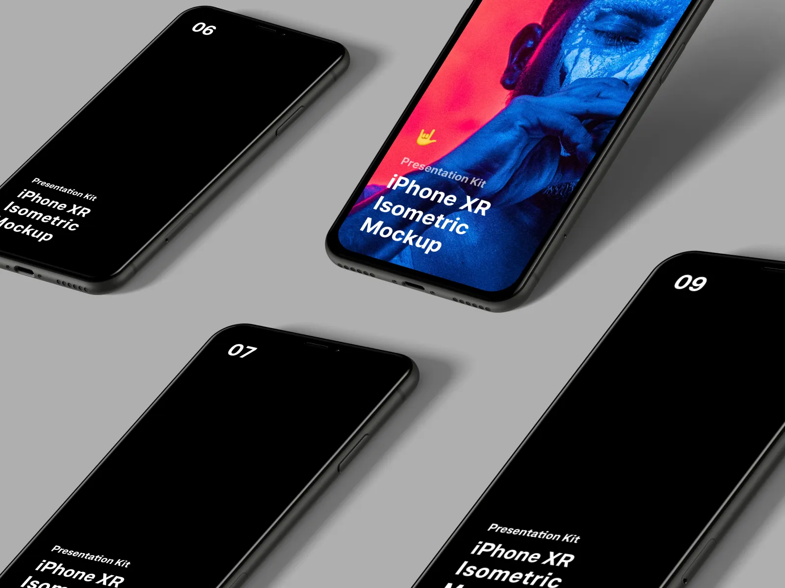 iPhone XR Isometric Mockup for Figma and Adobe XD No 4
