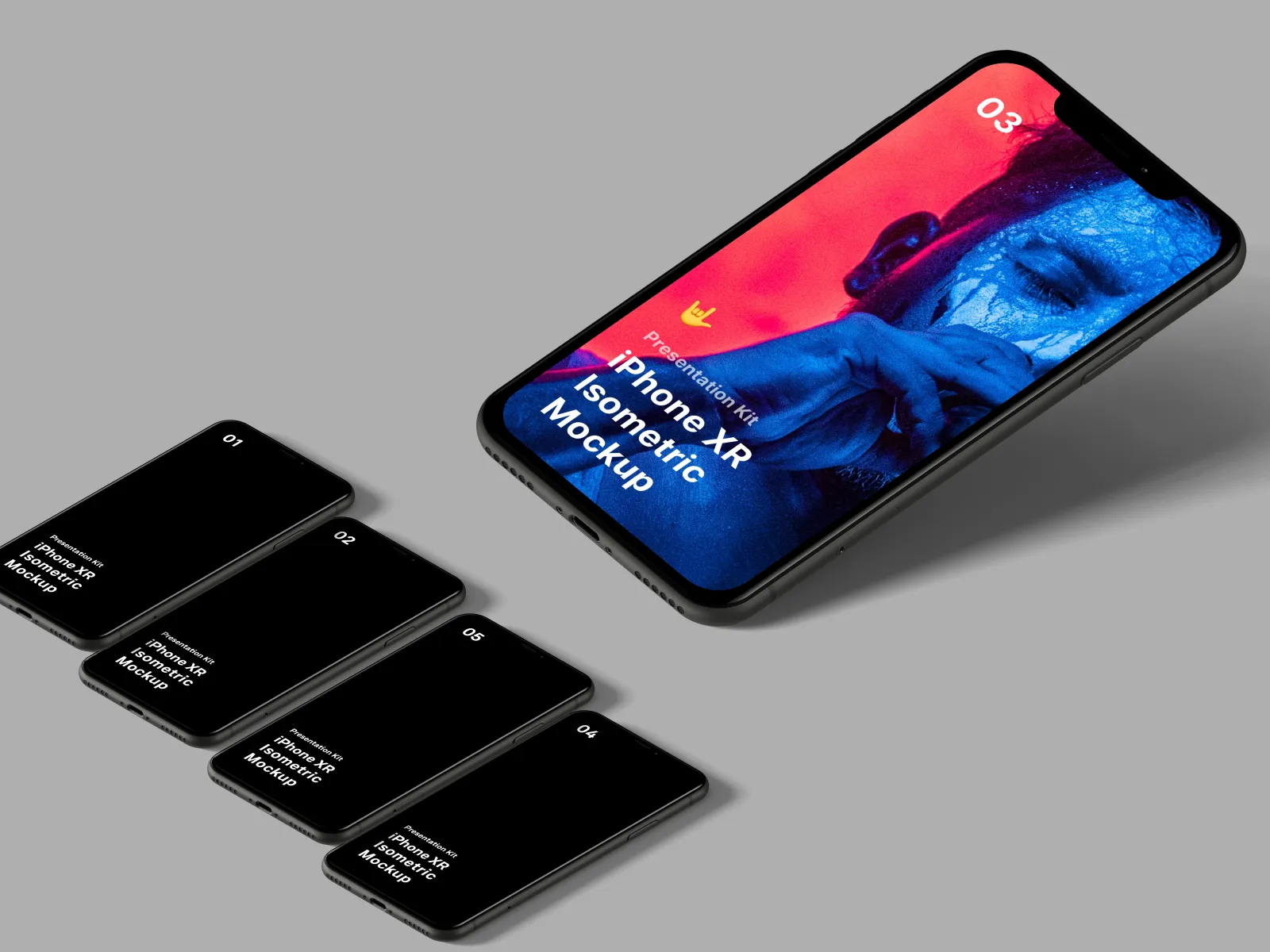 iPhone XR Isometric Mockup for Figma and Adobe XD No 4