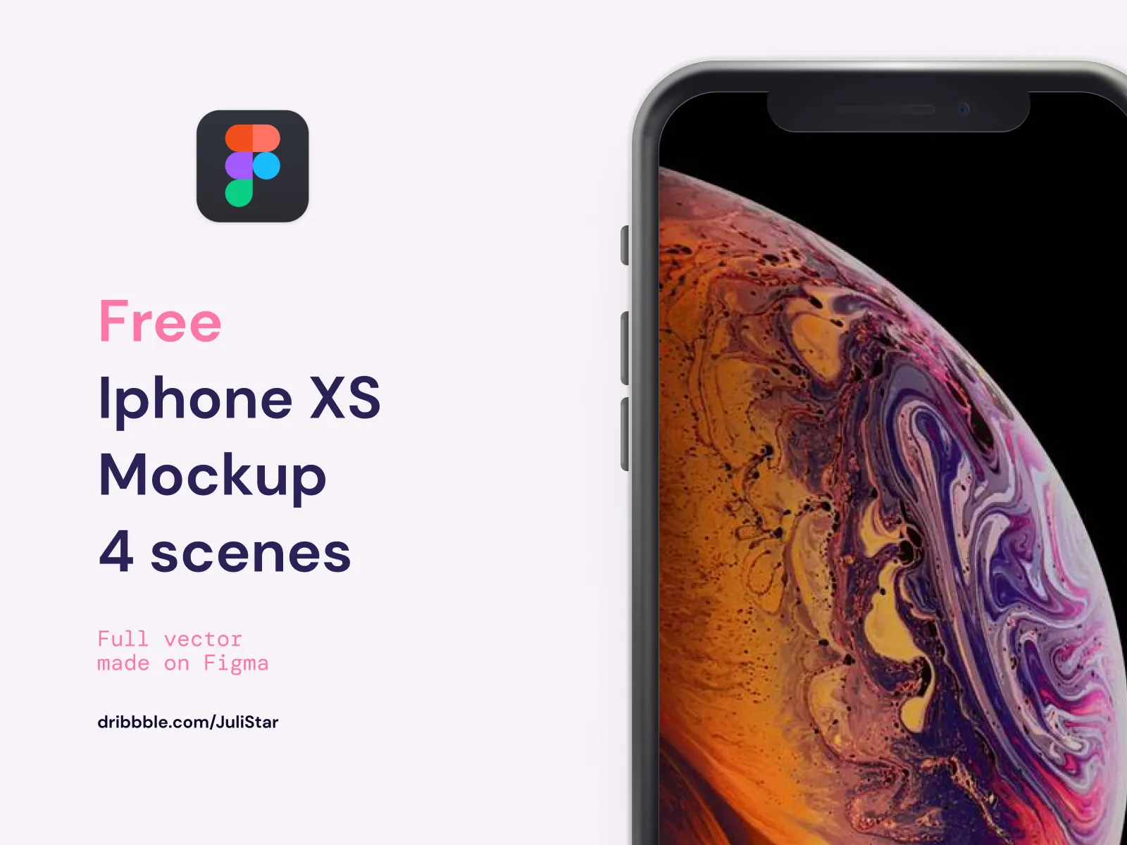iPhone XS Realistic Mockup for Figma and Adobe XD No 2