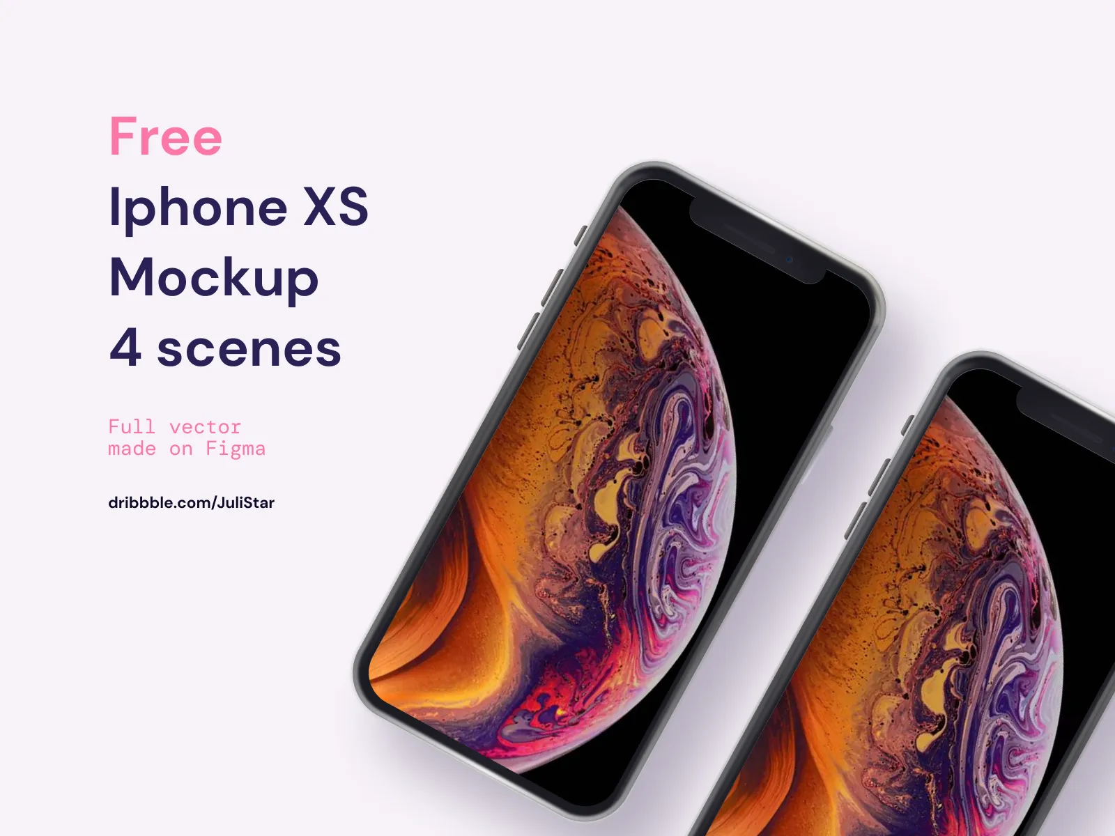 iPhone XS Realistic Mockup for Figma and Adobe XD No 5