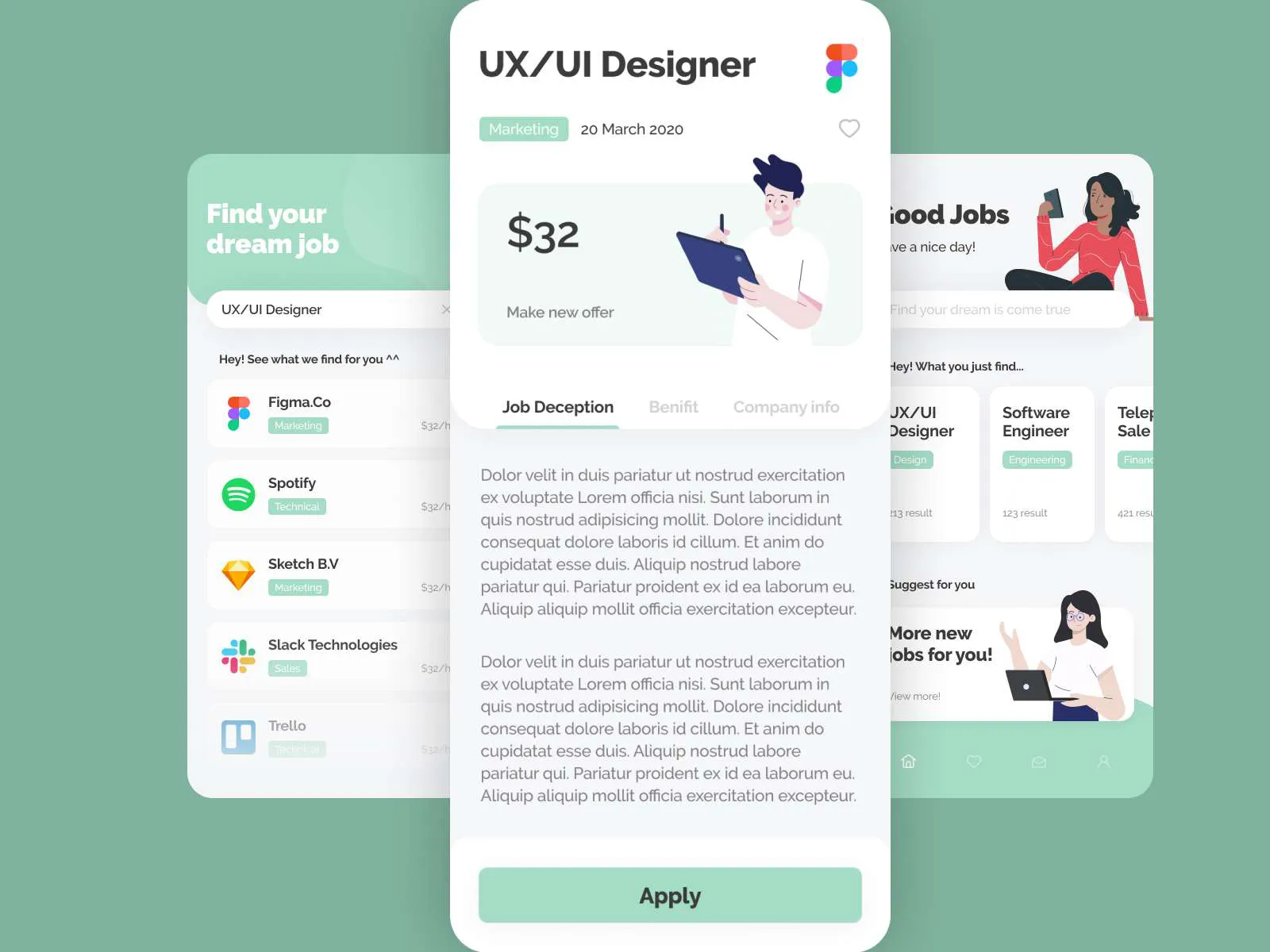 Job Finder App for Figma and Adobe XD No 4