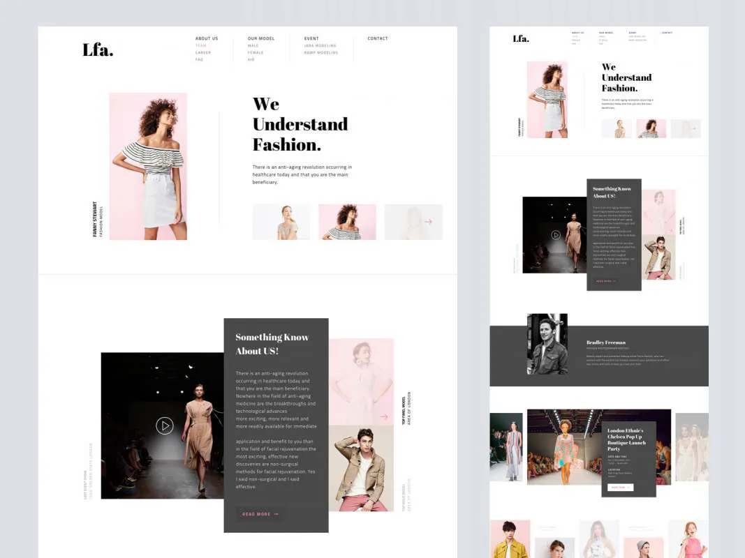 LFA - Fashion Agency Website for Figma and Adobe XD