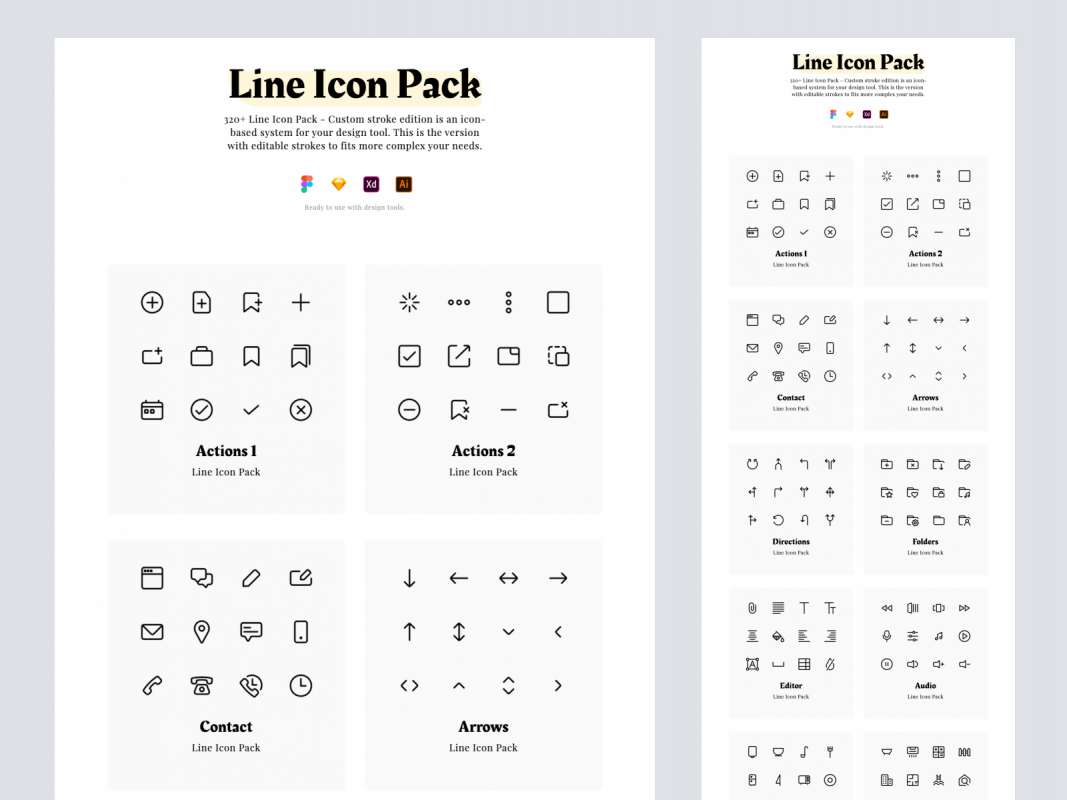 Line Free Icons Pack for Figma and Adobe XD