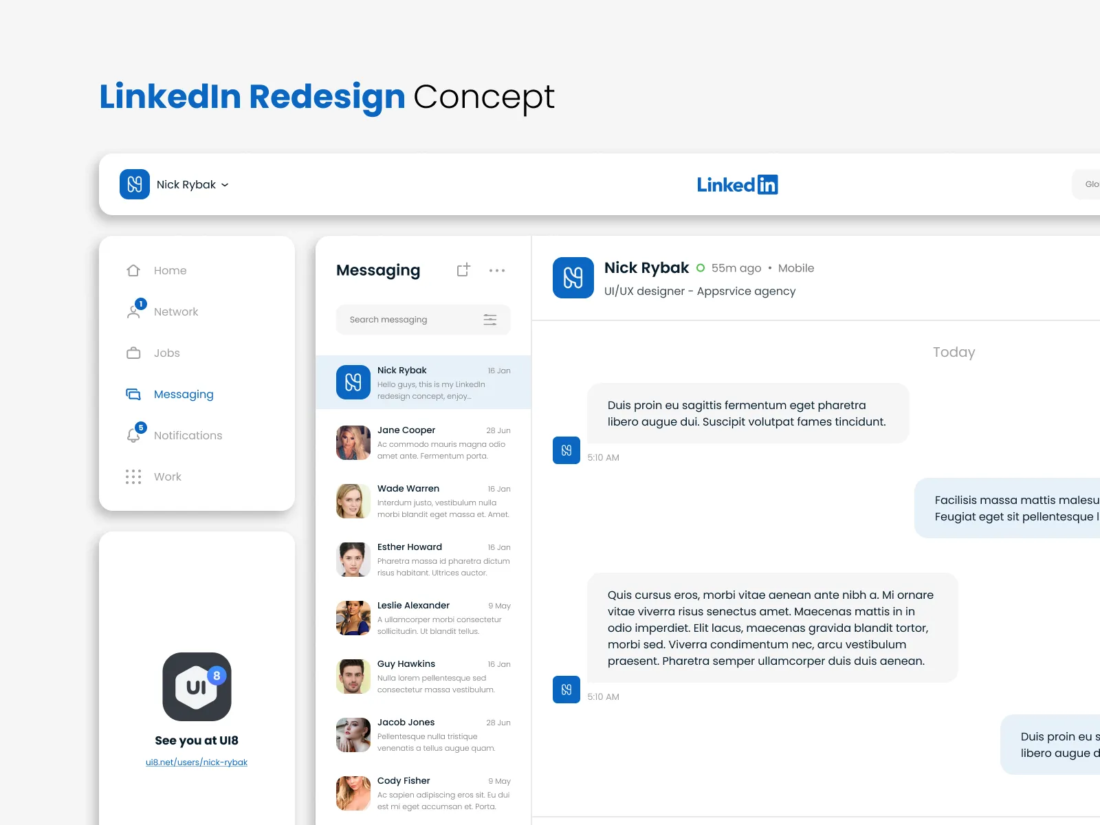 LinkedIn Redesign Concept for Figma and Adobe XD No 4