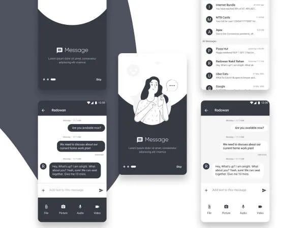 Messaging App UI Kit for Figma and Adobe XD
