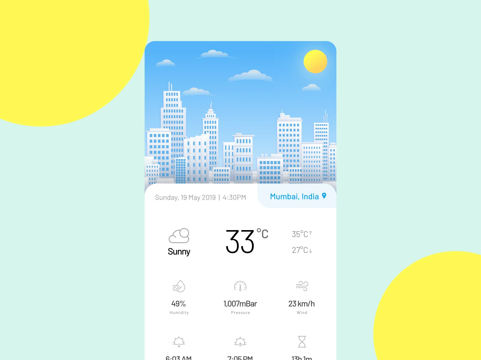 Minimal Weather App for Figma and Adobe XD No 2
