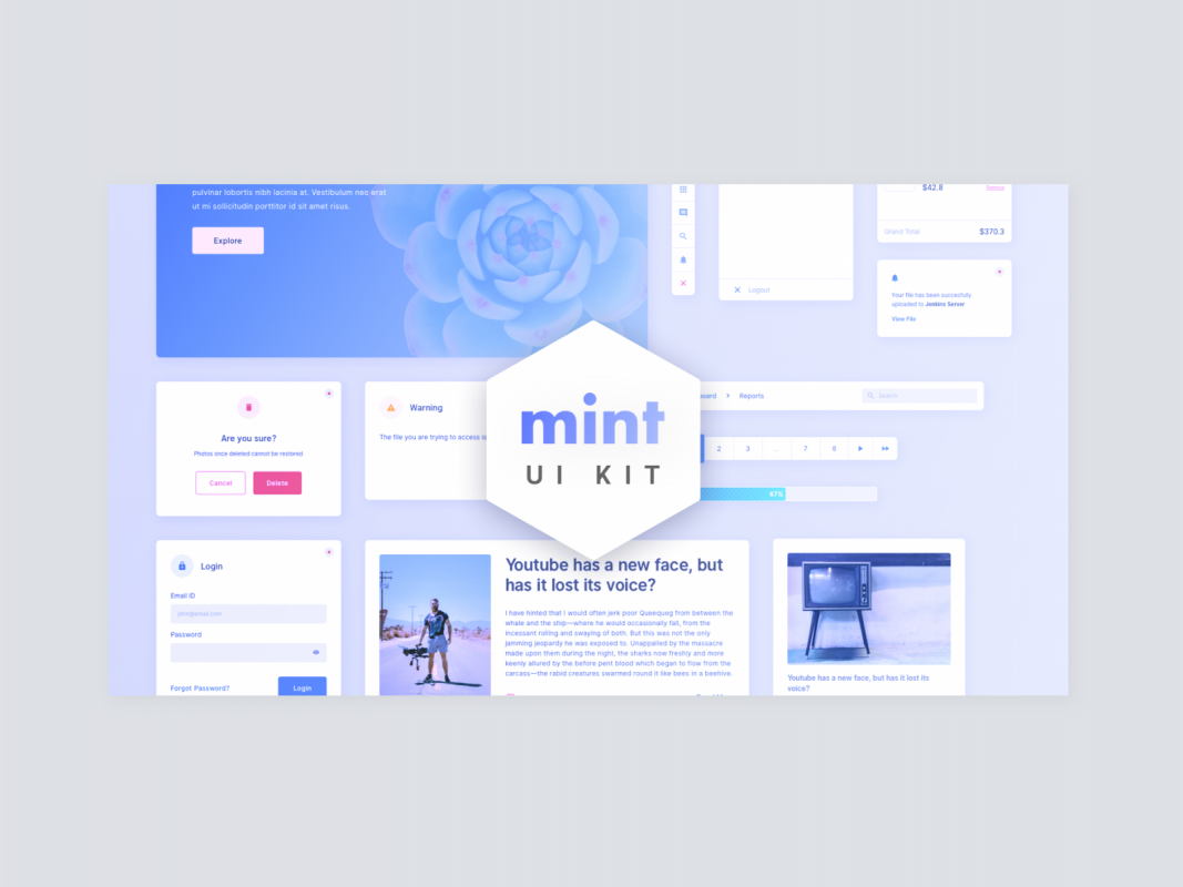 Mint - Free Sketch UI Kit for Figma and Adobe XD No 1