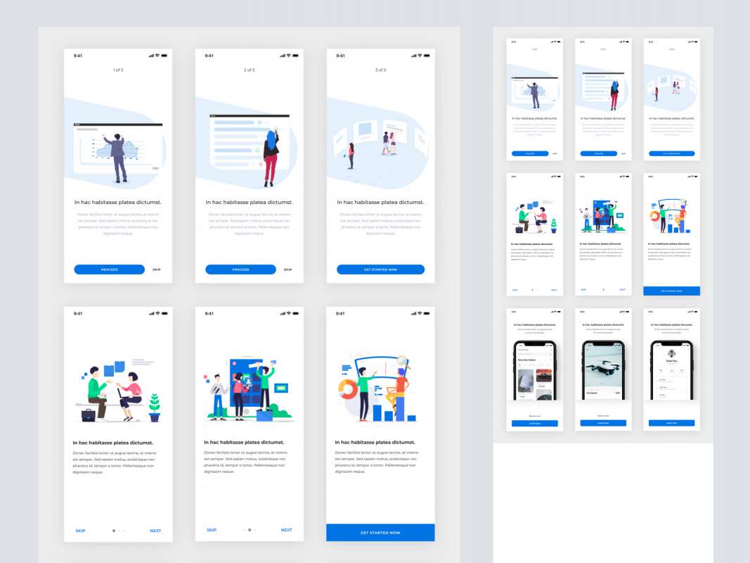 Mobile App Onboarding Screens for Figma and Adobe XD No 1
