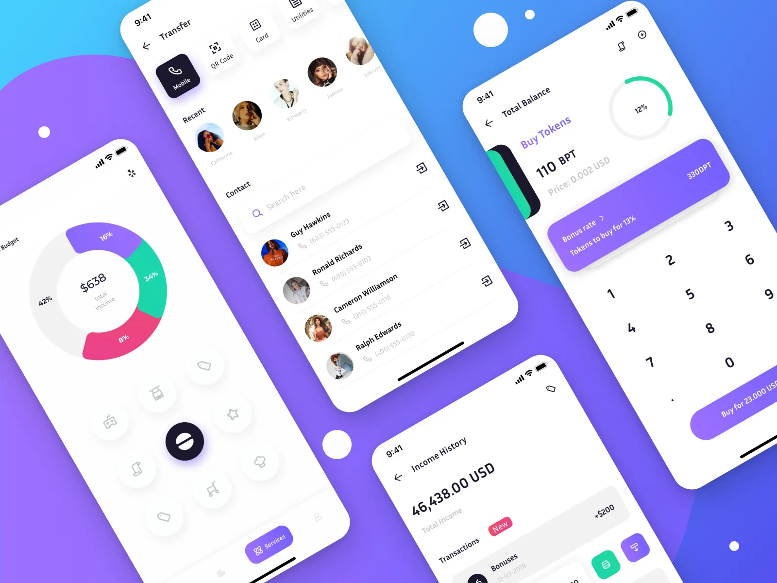 Mobile Banking UI Kit for Figma and Adobe XD No 3