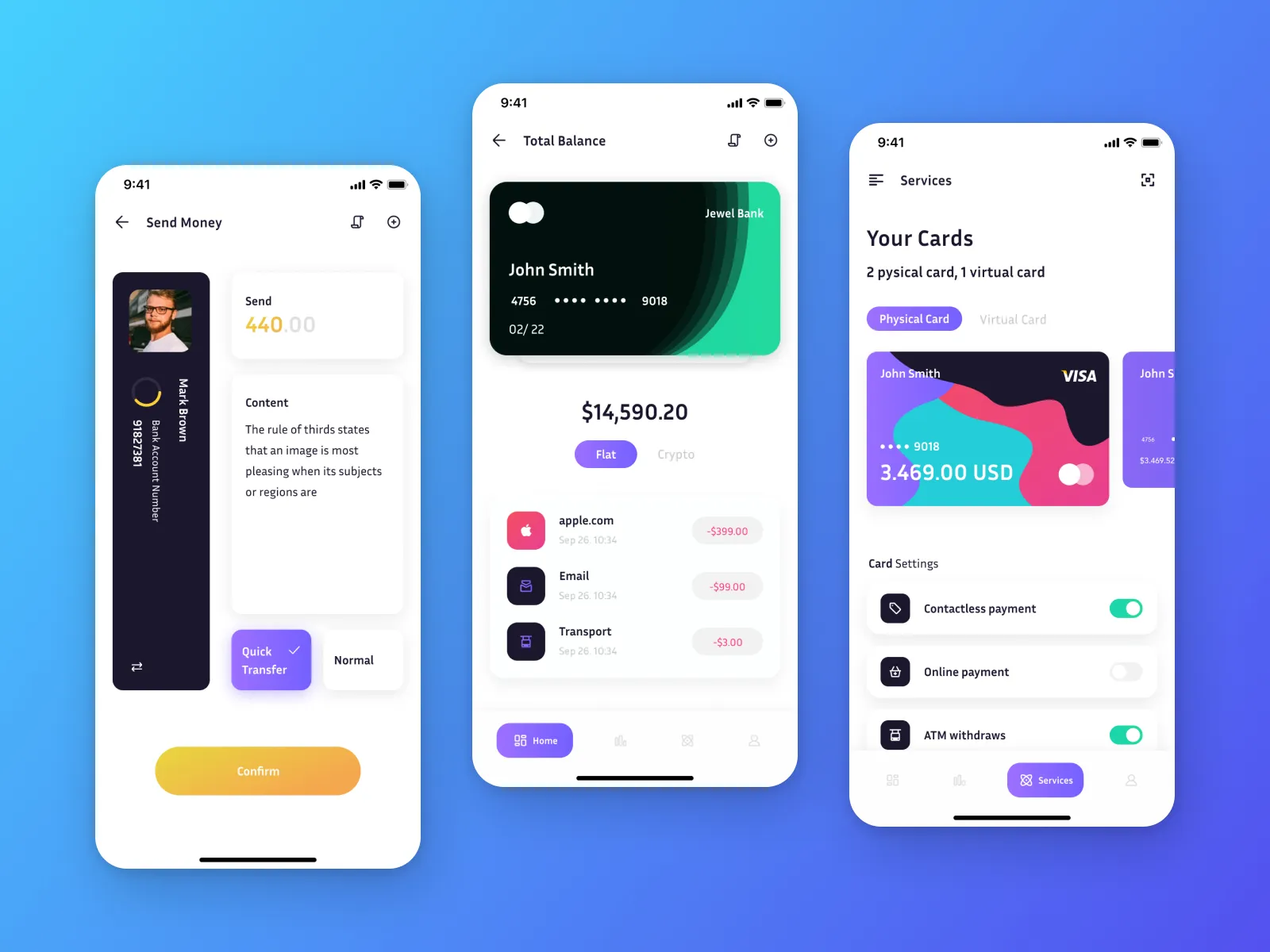 Mobile Banking UI Kit for Figma and Adobe XD No 5