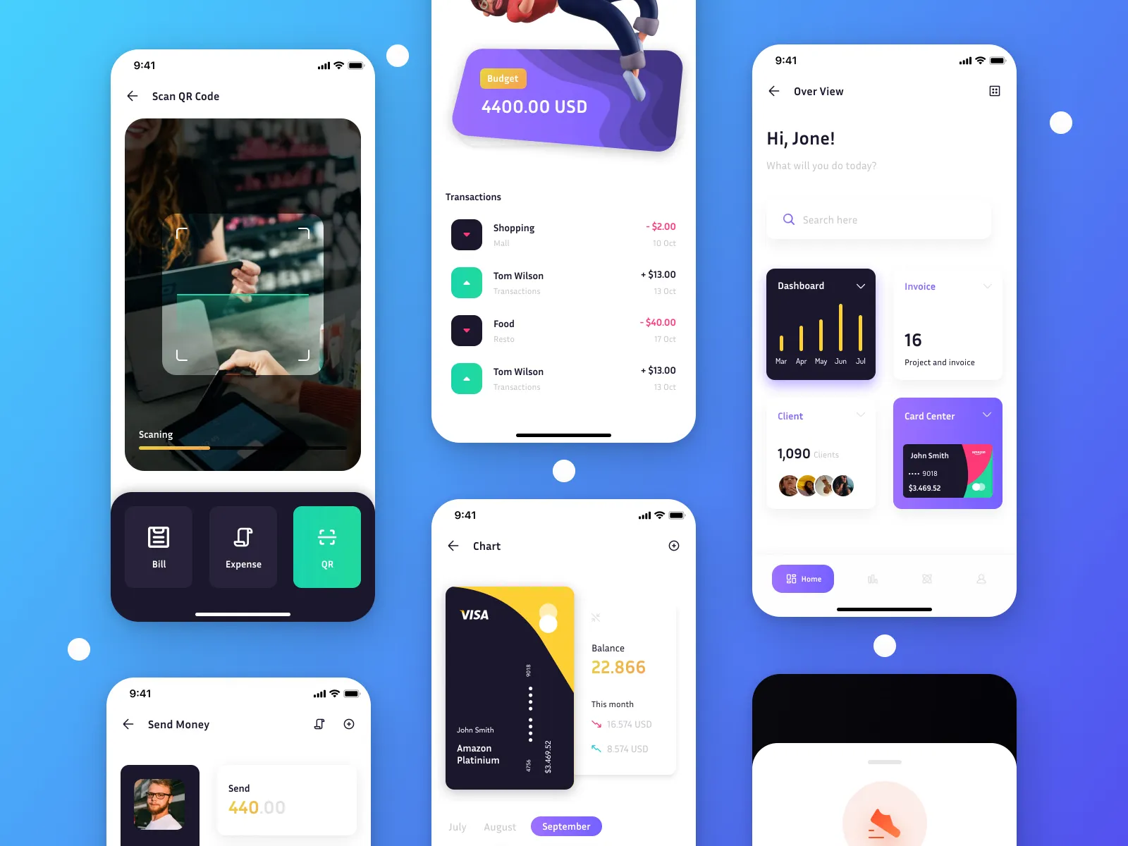 Mobile Banking UI Kit  - Free template
