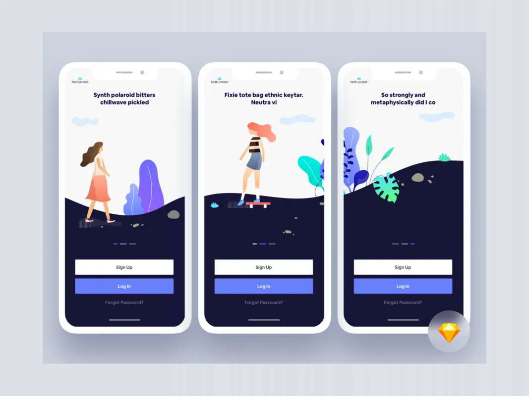 Naturalist Onboarding Freebie for Figma and Adobe XD