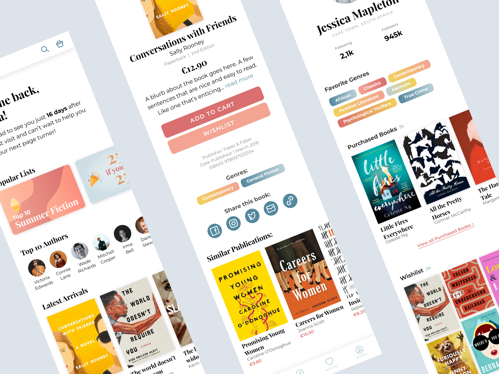 Online Bookstore App freebie for Figma and Adobe XD