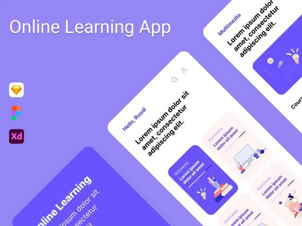 Online Learning App for Figma and Adobe XD