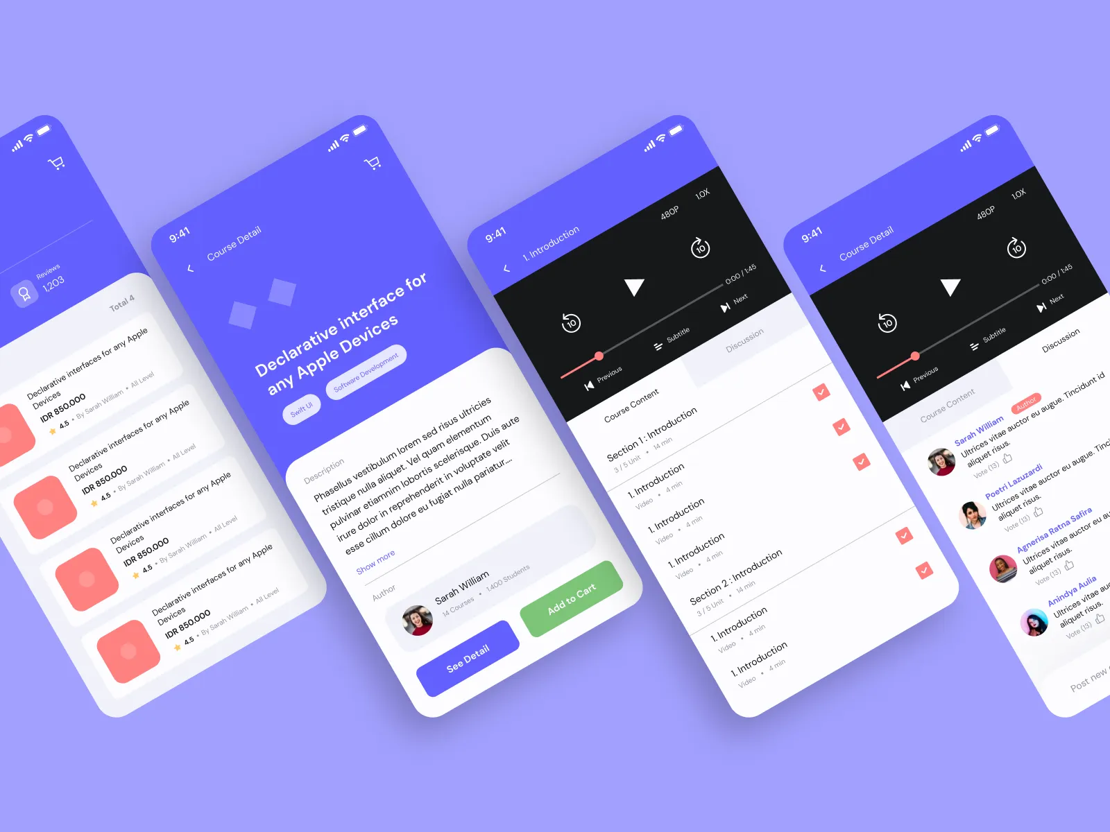 Online Learning UI Kit for Figma and Adobe XD No 2