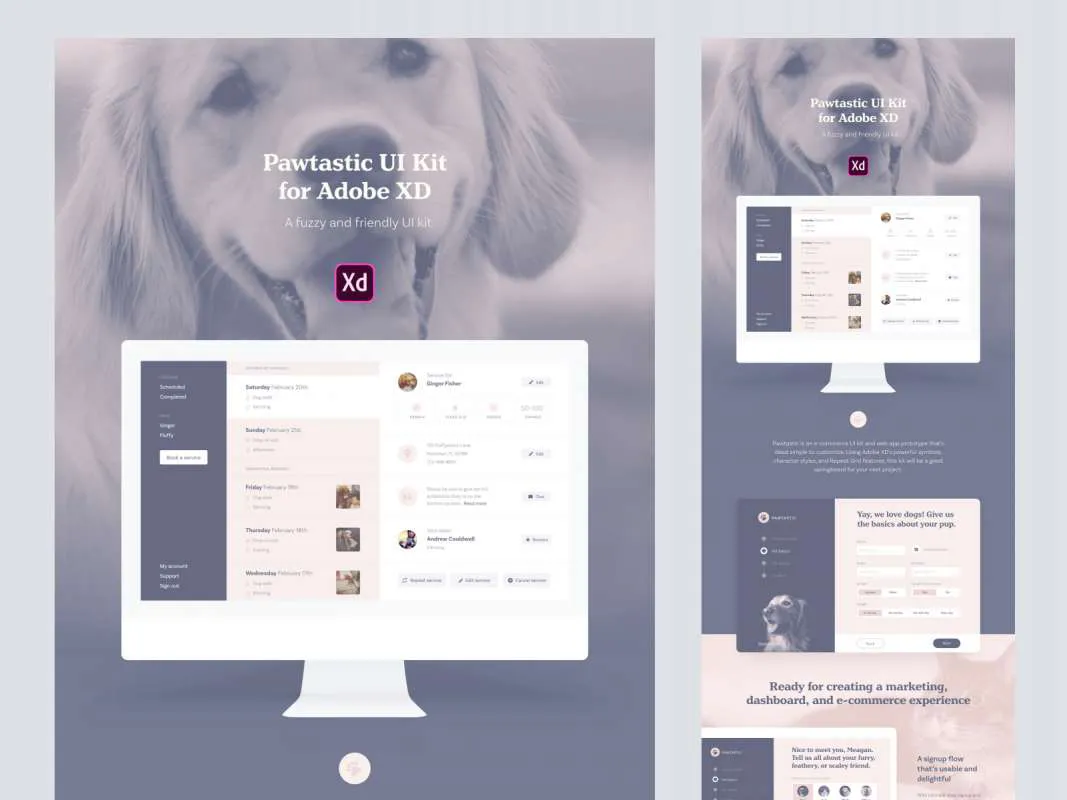 Pawtastic UI Kit for Adobe XD for Figma and Adobe XD