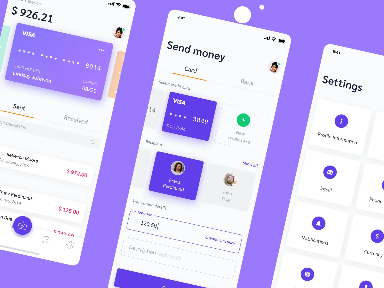 Payment App iOS UI freebie for Figma and Adobe XD