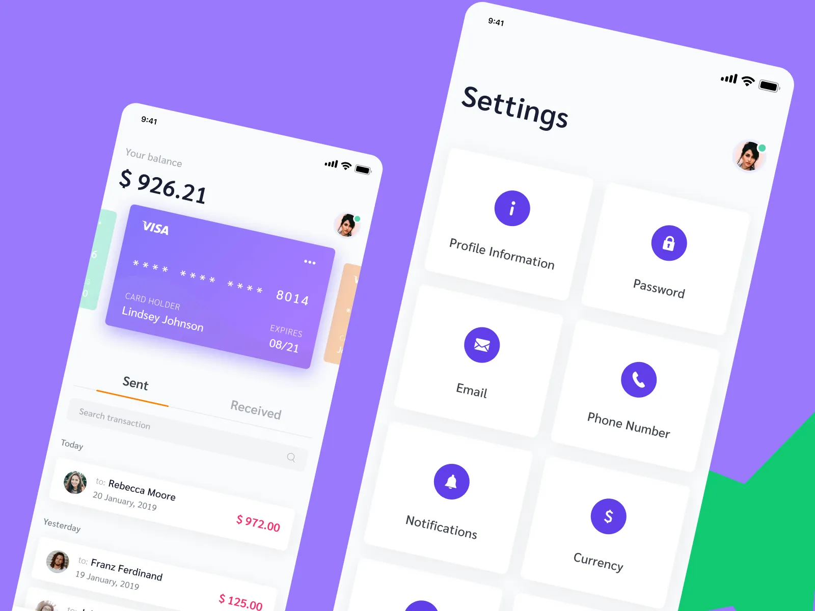 Payment App iOS UI for Figma and Adobe XD No 4