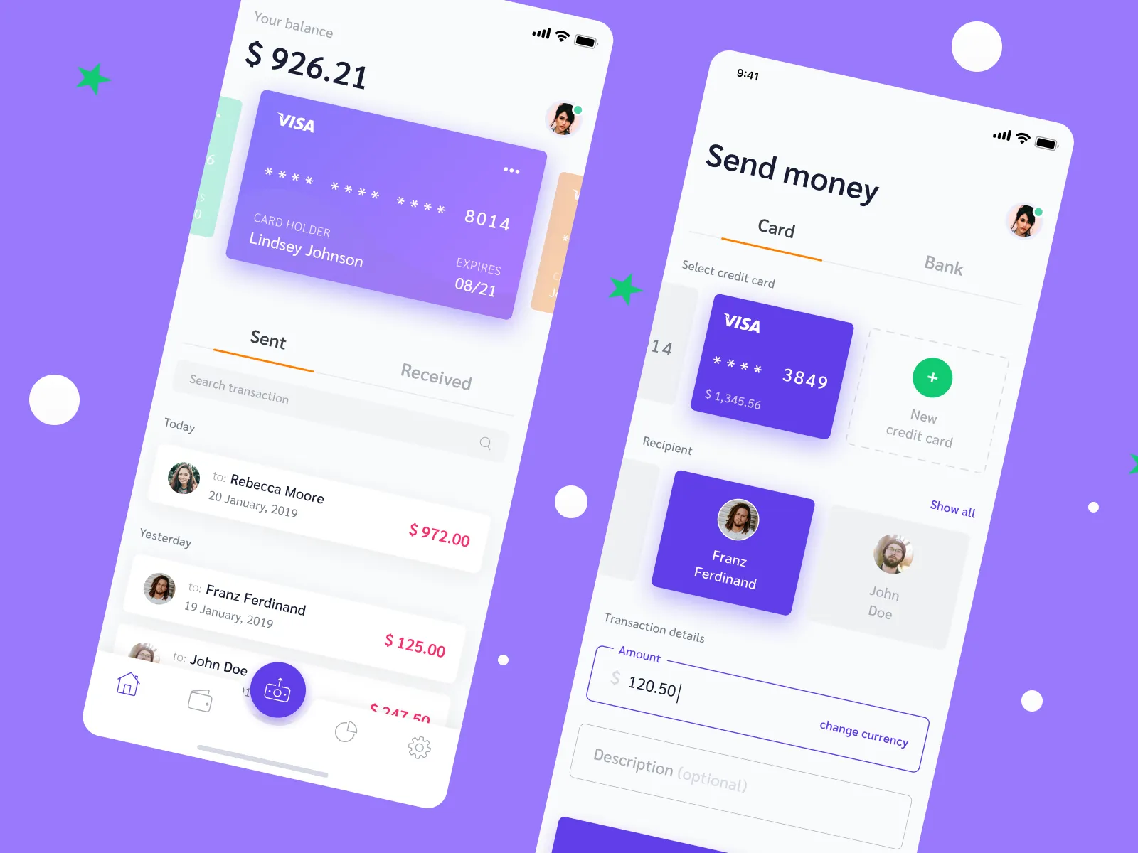 Payment App iOS UI for Figma and Adobe XD No 5