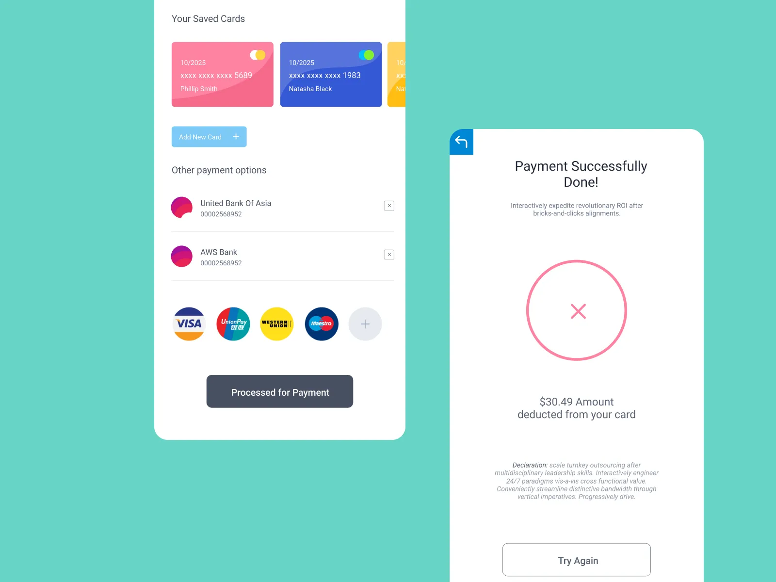 Payment Transaction Free UI Kit for Figma and Adobe XD No 4