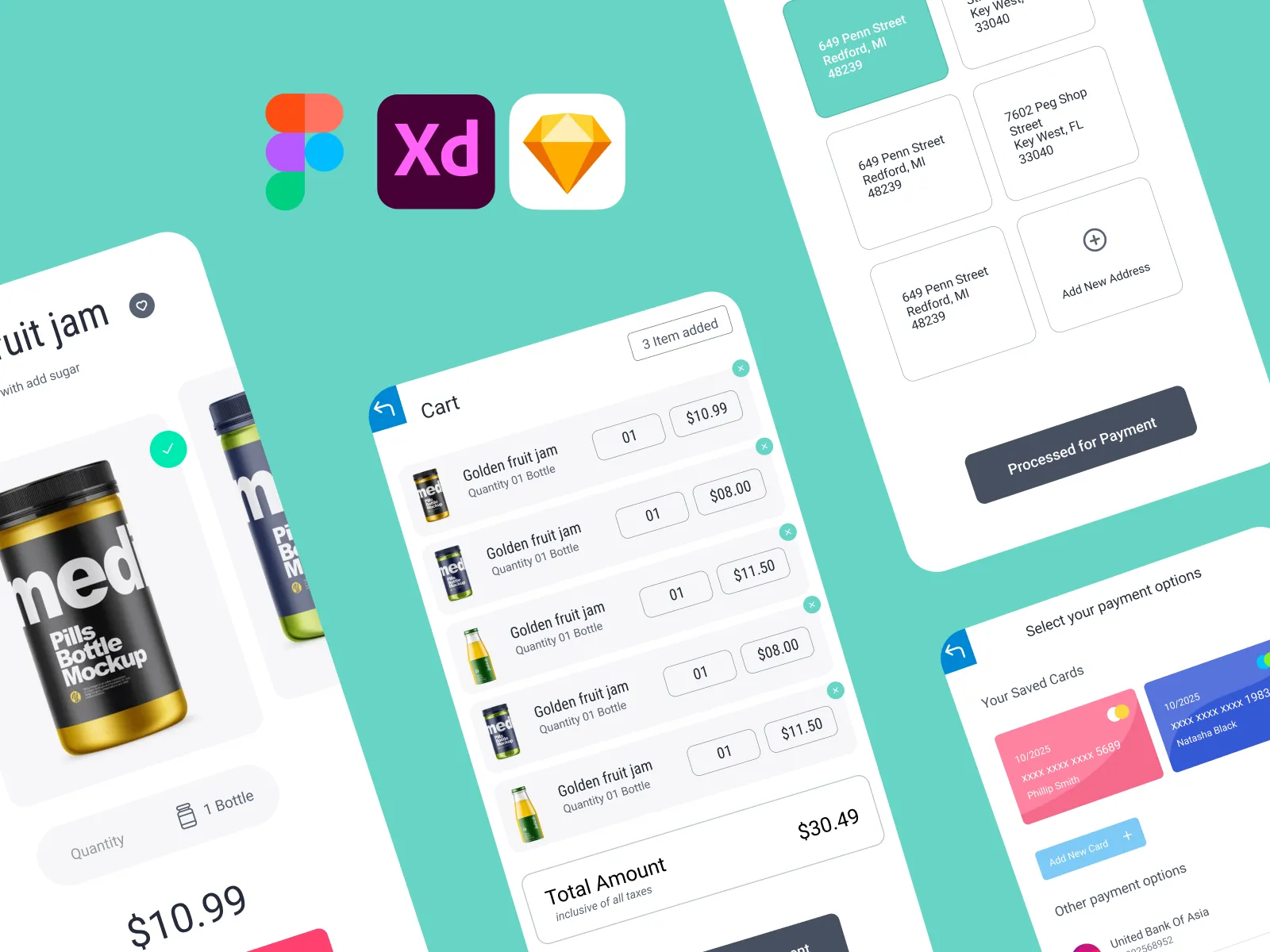 Payment Transaction Free UI Kit for Figma and Adobe XD