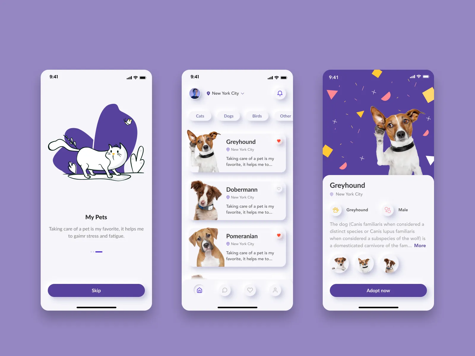 Pet Adoption Mobile App for Figma and Adobe XD No 2