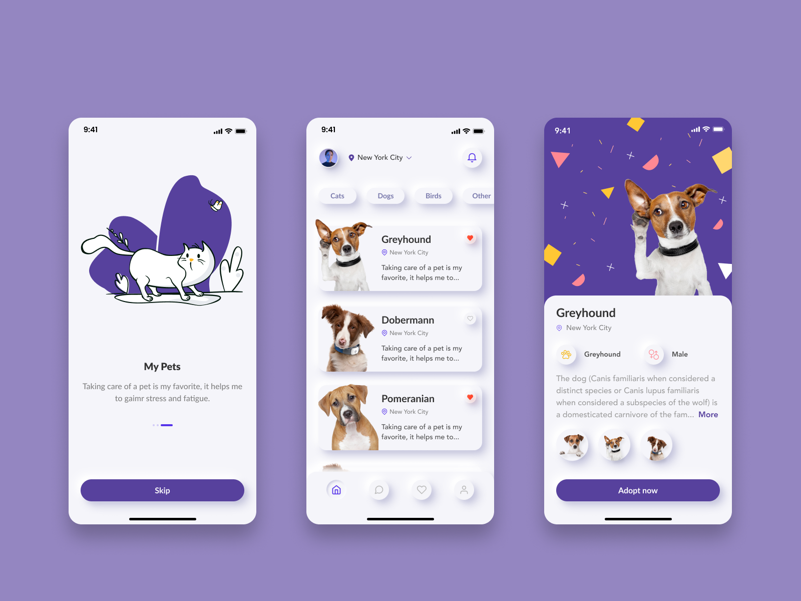 Pet Adoption Mobile App for Figma and Adobe XD No 5