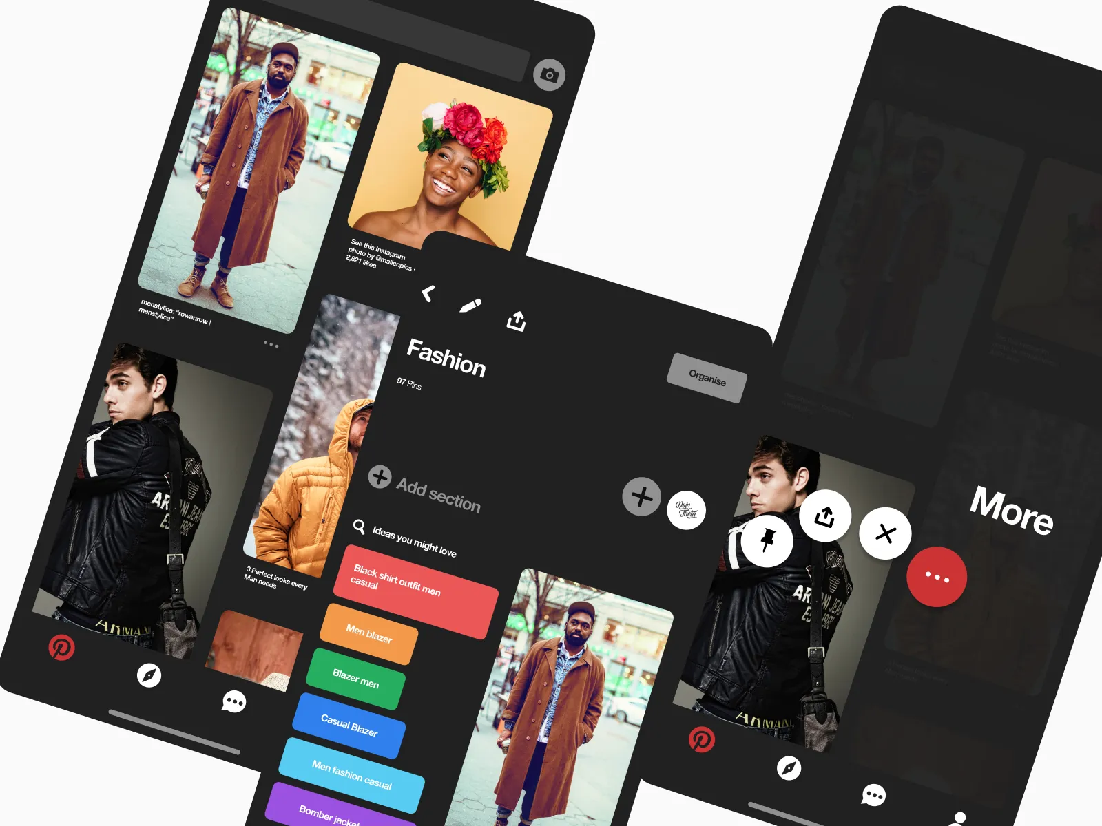 Pinterest Dark for Figma and Adobe XD No 4