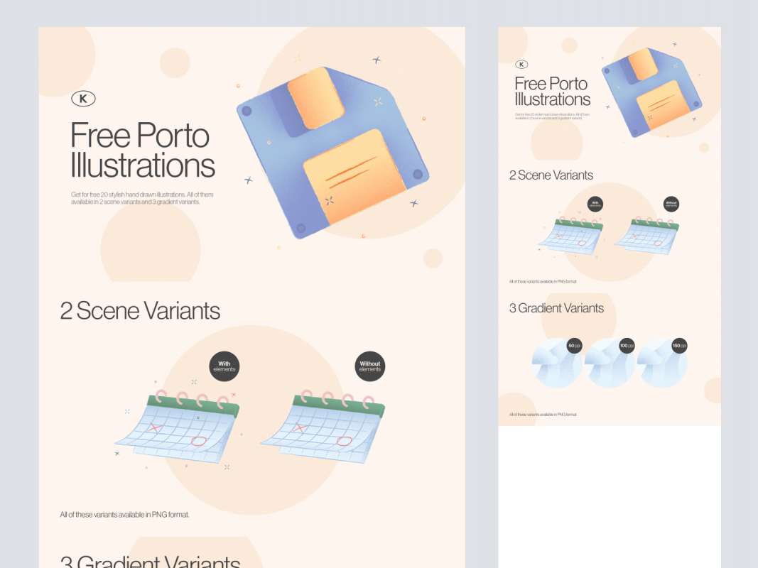 Porto Free Illustrations for Figma and Adobe XD