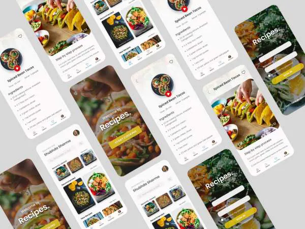 Recipes- Cooking App for Figma and Adobe XD