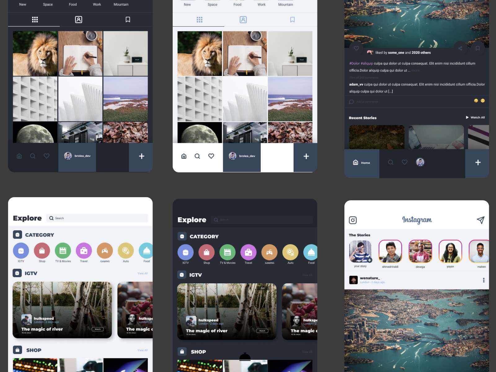 Redesign for Instagram freebie for Figma and Adobe XD