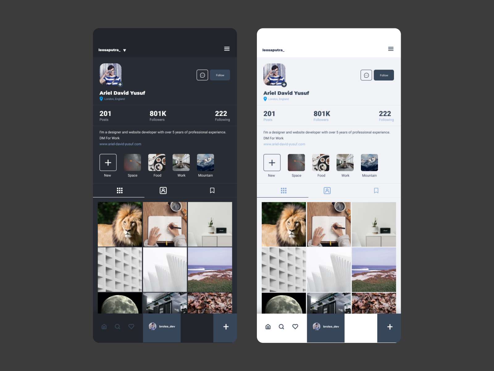 Redesign for Instagram freebie for Figma and Adobe XD