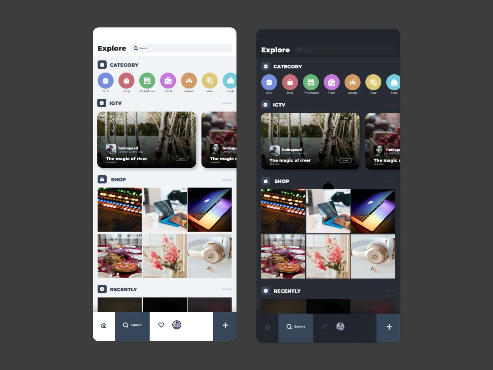 Redesign for Instagram for Figma and Adobe XD No 4