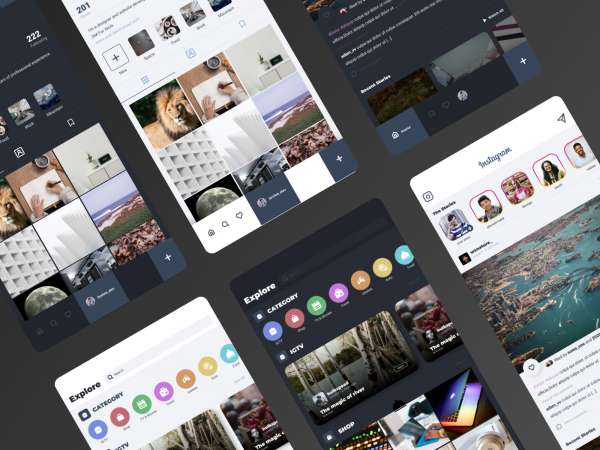 Redesign for Instagram freebie for Figma and Adobe XD
