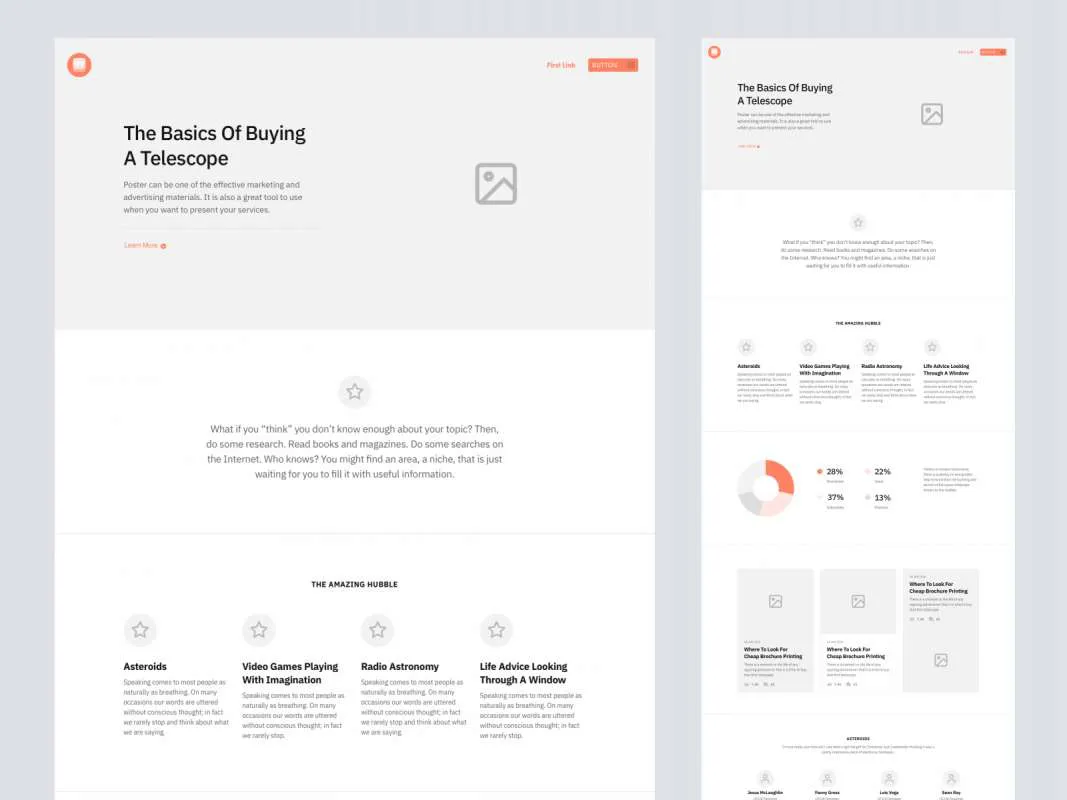 Sections - Landing Pages Wireframe Kit for Figma and Adobe XD