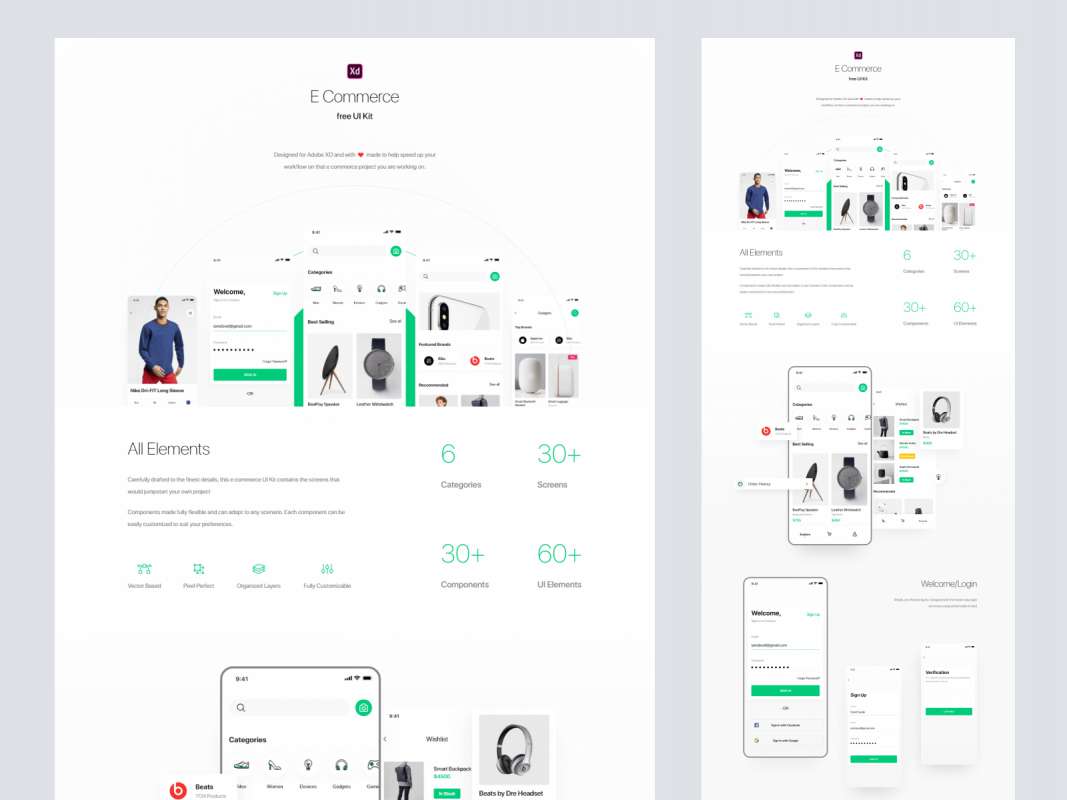 Shopping UI Kit for Adobe XD for Figma and Adobe XD