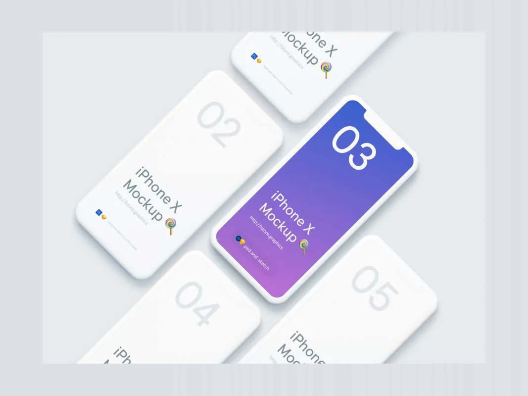 Simple iPhone X Mockups for Figma and Adobe XD