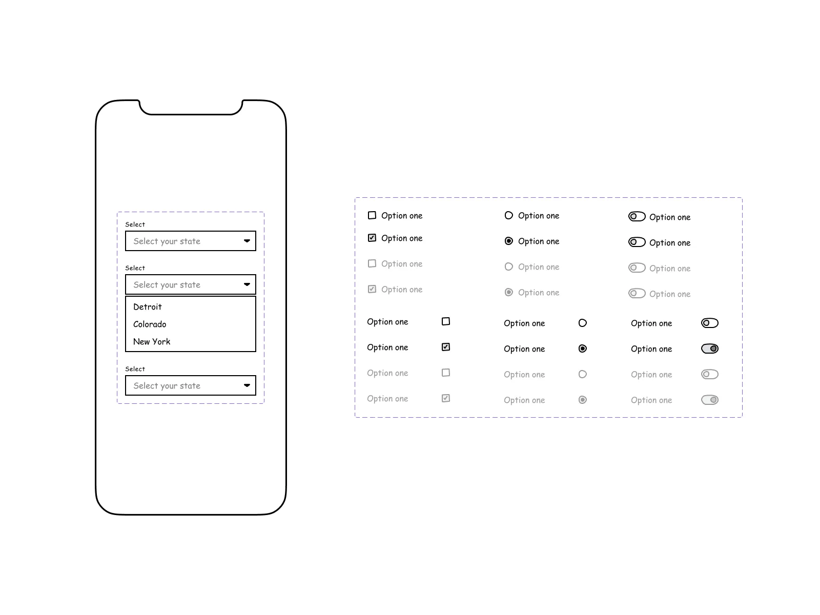Simple Wireframe Kit for Figma and Adobe XD No 2