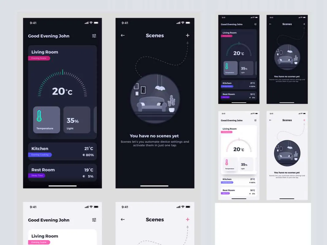 Smart Home UI Kit for Sketch for Figma and Adobe XD