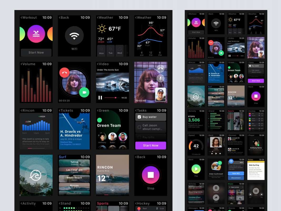 Smartwatch UI Kit for Adobe XD for Figma and Adobe XD