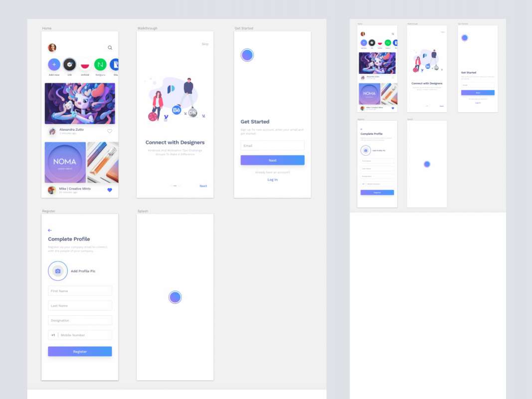 Social App for Designers for Figma and Adobe XD