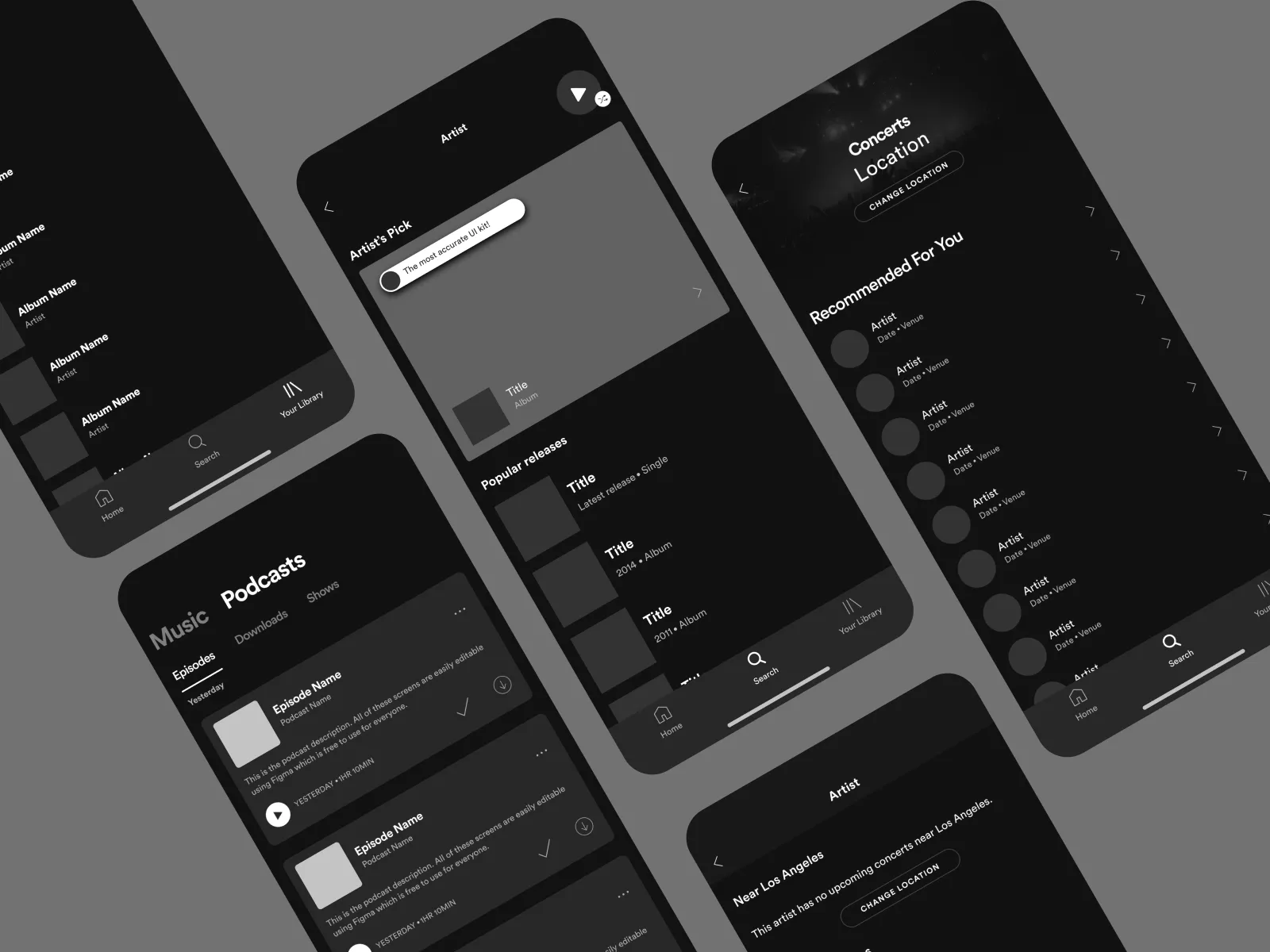 Spotify Mobile UI Kit for Figma and Adobe XD No 3
