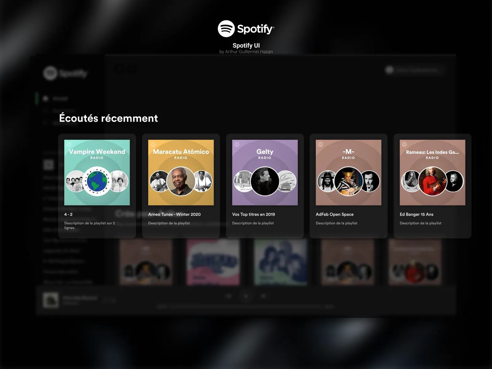 Spotify UI Kit for Figma and Adobe XD No 4