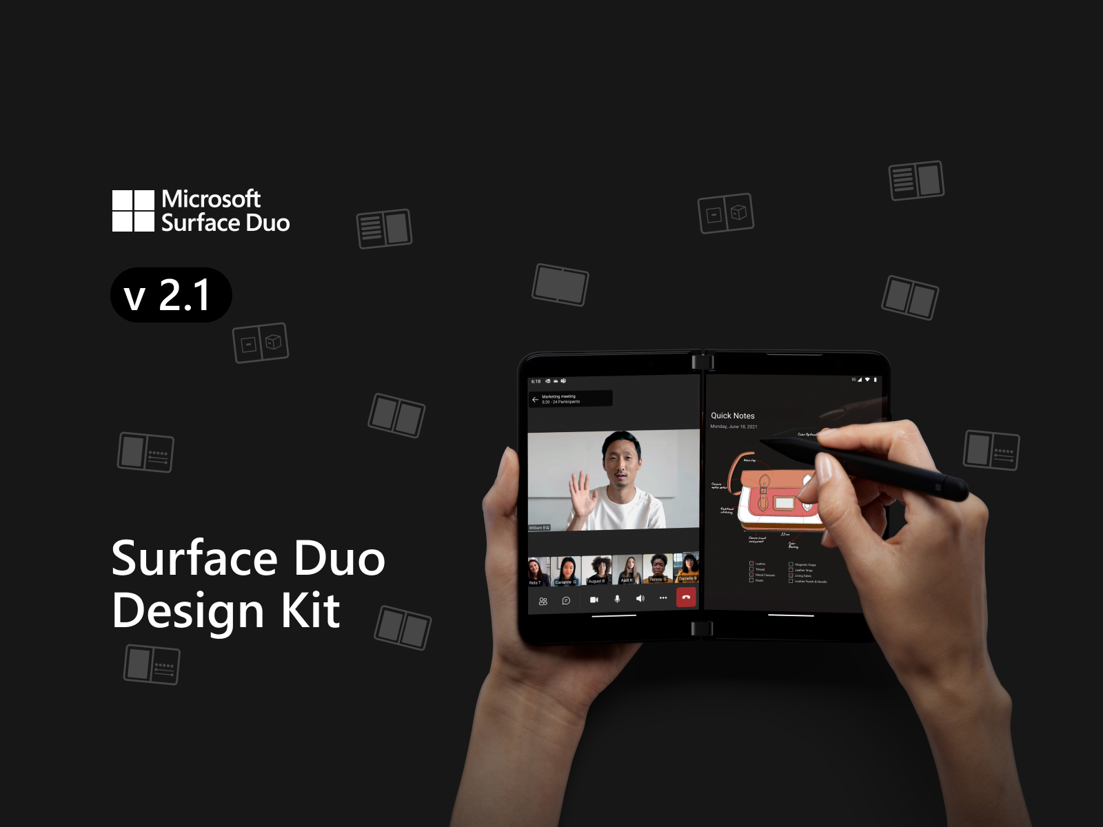 Surface Duo Design Kit for Figma and Adobe XD No 1