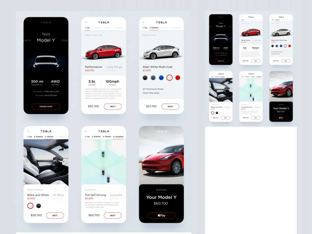 Tesla Model Y - Concept UI Kit for Figma for Figma and Adobe XD