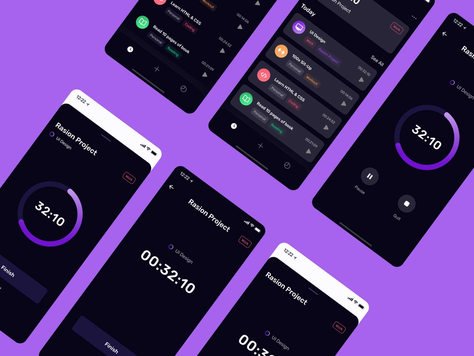 Time Tracker UI Kit freebie for Figma and Adobe XD