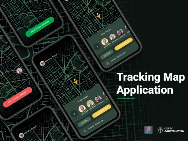 Tracking Map App for Figma and Adobe XD