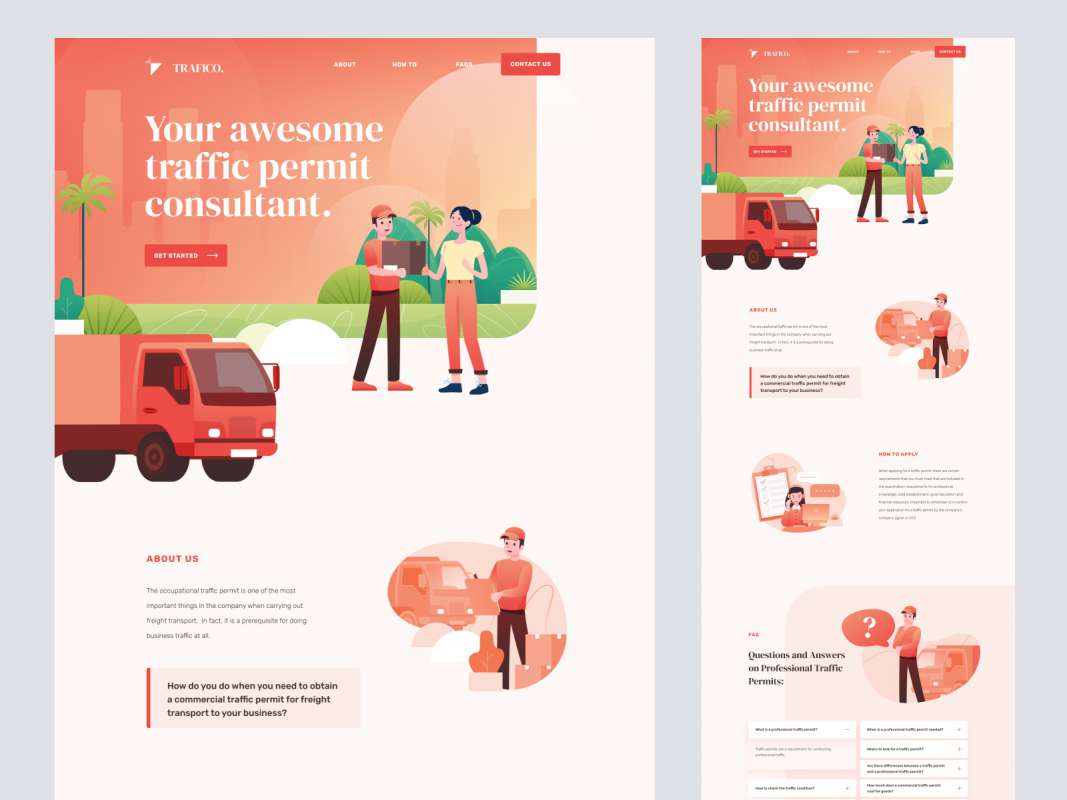 Traffico Landing Page for Figma for Figma and Adobe XD