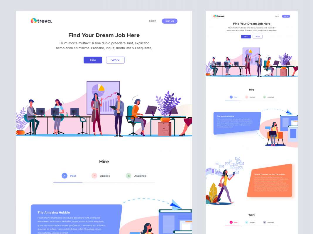 Treva - Job Hiring Landing Page for Sketch for Figma and Adobe XD