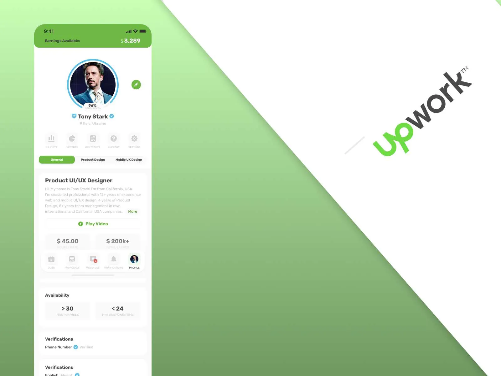 UpWork App Redesign for Figma and Adobe XD No 4